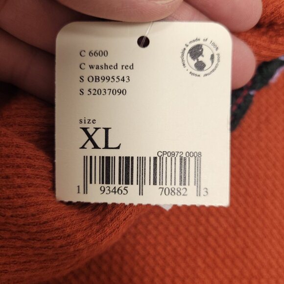 NWT Free People Switch It Up Cuff Thermal Washed Red Top Western Boho - Picture 11 of 11